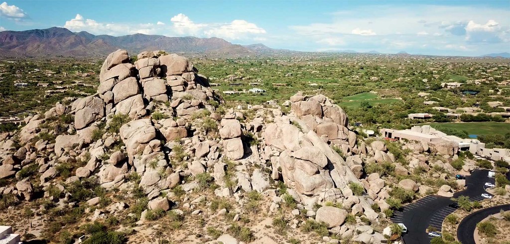 Scottsdale desert landscape with boulders
